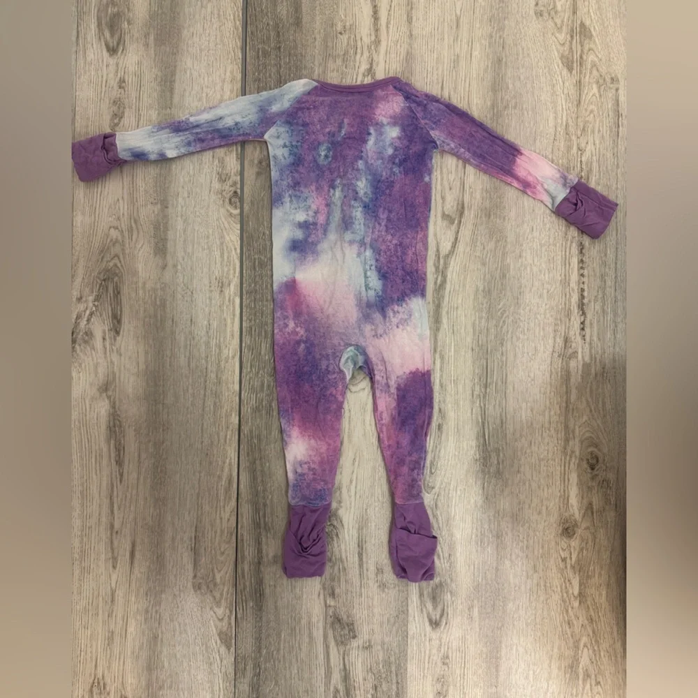 Purple Tie-Dye Kids One Piece Little Sleepies Footie PJS